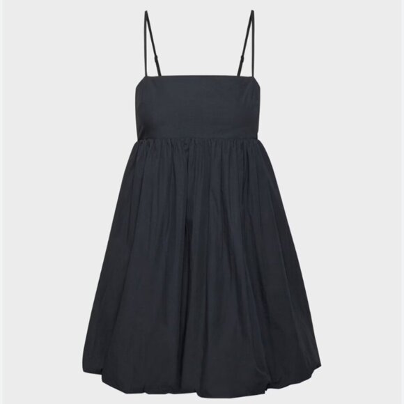 Aritzia Sunday Best Elio Poplin Babydoll Bubble Dress Black Size XL - Picture 1 of 7